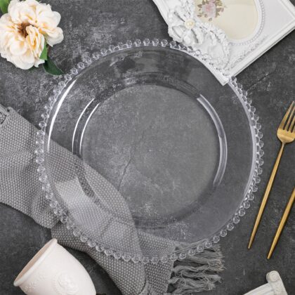Vintage Round Clear-Trimmed