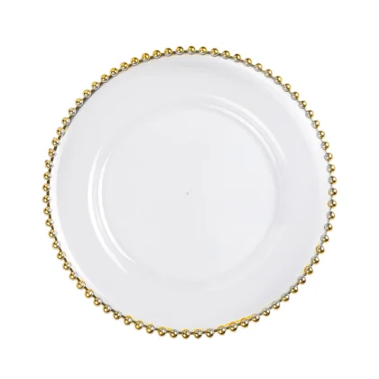 Round Clear Gold-Trimmed