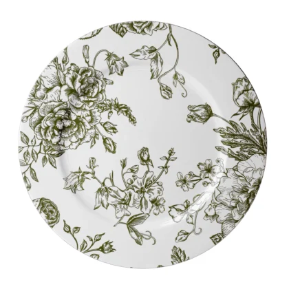 French Toile - Olive Green