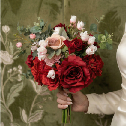 Crimson Elegance Bridesmaid Bouquet (Red Rose)