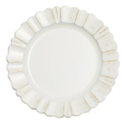 Waved Scalloped - Ivory & Gold